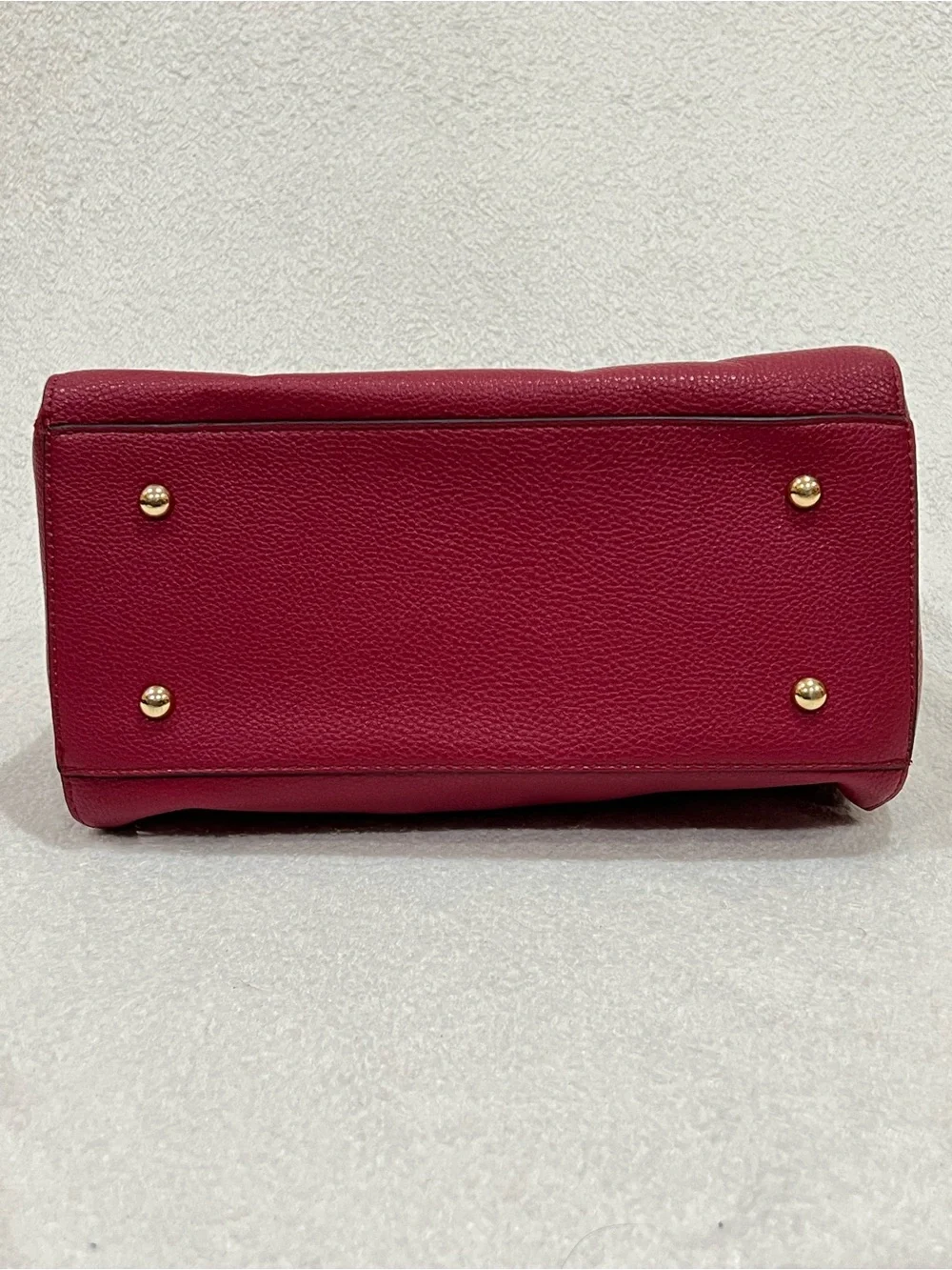 Jessica Moore Berry Red Pebbled Faux Leather Venture Satchel